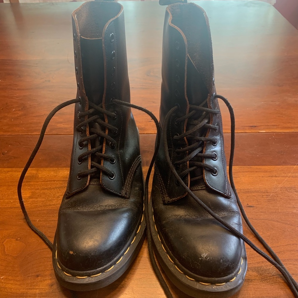 Doc Marten black lace up combat boots